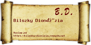 Bilszky Dionízia névjegykártya